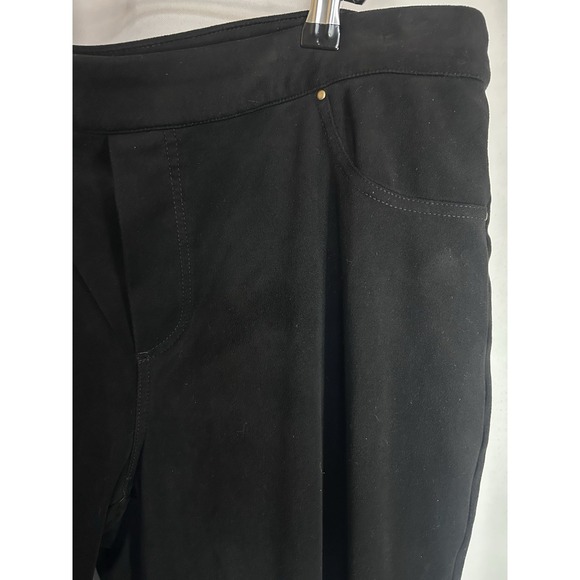 GRAVER Susan Graver Women's Pull-on Faux Suede Leggings Pants Black SZ XLP Soft - Picture 3 of 7